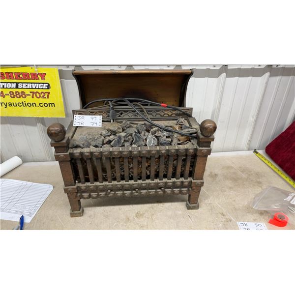 Durable Electric Appliance Co. Vintage Electric Fireplace Insert with Faux Coal, 220 Volts 15 Amps