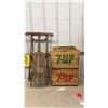 Image 1 : Vintage Wooden Sled with Rope Pull and Two 7-Up Wooden Crates