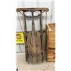 Image 2 : Vintage Wooden Sled with Rope Pull and Two 7-Up Wooden Crates