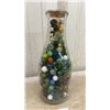 Image 4 : Vintage Glass Milk Bottle Filled with Assorted Glass Marbles