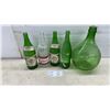 Image 1 : Collection of Vintage Green Glass Soda Bottles, Keystone, Wynola and Gurds