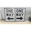 Image 1 : Pair of One Way Metal Traffic Signs with Directional Arrows 18 x 24