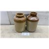 Image 1 : Two Antique English Stoneware Storage Jars, One Marked Lambeth