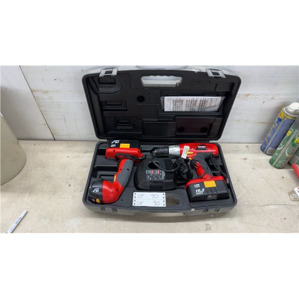 Craftsman 19.2-Volt Cordless Drill with Two Batteries, Charger, and Flashlight