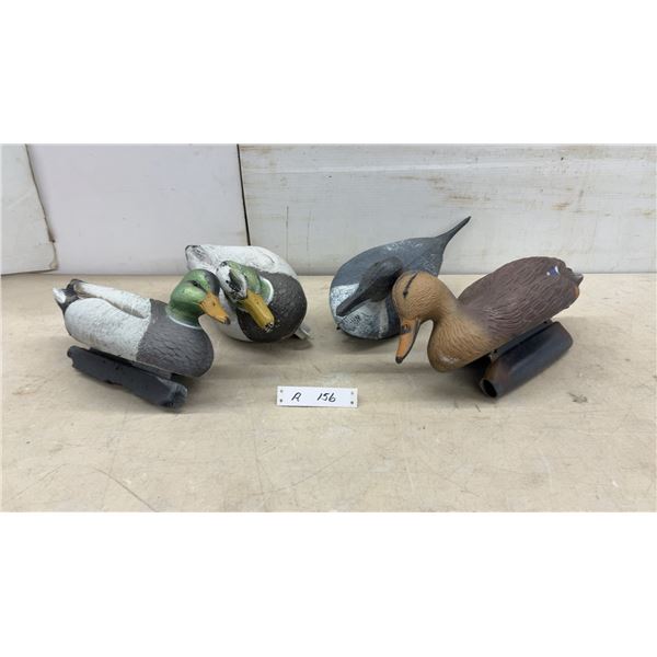 Collection of Six Painted Duck Decoys in Assorted Species