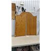 Image 1 : Knotty Pine Saloon-Style Swinging Doors with Brass Double-Action Hinges, Approx 45 x 20" @ Door