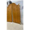 Image 3 : Knotty Pine Saloon-Style Swinging Doors with Brass Double-Action Hinges, Approx 45 x 20" @ Door