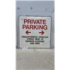 Image 1 : Private Parking Metal Sign with Directional Arrows, 24 x 24"