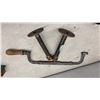 Image 5 : Vintage Wood Rasps, Chisel, Brace, Pressure Gauge, Flanges, and Divided Tool Drawer