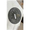 Image 1 : Cast Iron Rose Pattern Round Patio Umbrella Stand, 18" Diameter