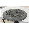 Image 3 : Cast Iron Rose Pattern Round Patio Umbrella Stand, 18" Diameter
