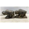 Image 5 : Three Pairs of Decorative Bookends: Canada Maple Leaf, Ceramic Elephant, and Manitoba Bison