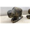 Image 7 : Three Pairs of Decorative Bookends: Canada Maple Leaf, Ceramic Elephant, and Manitoba Bison