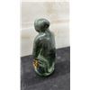 Image 3 : Inuit-Style Green Soapstone Carved Hunter with Fish and Leather Cord
