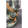 Image 4 : Inuit-Style Green Soapstone Carved Hunter with Fish and Leather Cord