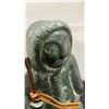 Image 5 : Inuit-Style Green Soapstone Carved Hunter with Fish and Leather Cord