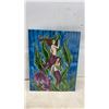 Image 2 : Brass Horse and Cart Figurine with Decorative Mermaid Ceramic Tile