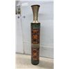 Image 2 : Decorative Metal Floor Vase and Rattan Corner Shelf 31 1/2 x 14
