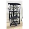 Image 3 : Decorative Metal Floor Vase and Rattan Corner Shelf 31 1/2 x 14