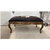 Image 1 : French Provincial Style Carved Walnut Bench with Needlepoint Floral Upholstery, 19 x 40 x 21"