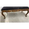 Image 4 : French Provincial Style Carved Walnut Bench with Needlepoint Floral Upholstery, 19 x 40 x 21"