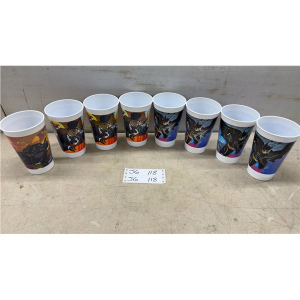 8 McDonald's Batman Returns Drink Plastic Cups, 1992