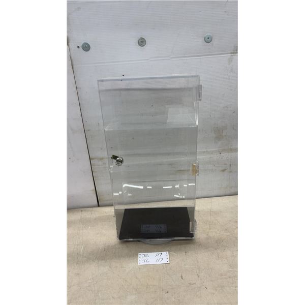 Hard Plastic Tabletop Showcase, 23" Tall, with Lock and Key