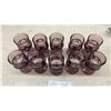 Image 2 : Set of 10 Indiana Glass Colony Kings Crown Thumbprint Pattern, Amethyst 4-1/2" Juice Glasses