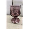 Image 3 : Set of 10 Indiana Glass Colony Kings Crown Thumbprint Pattern, Amethyst 4-1/2" Juice Glasses