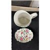 Image 7 : Old Foley Chinese Rose Pattern Pitcher, Pot, Tray, and Dish Set