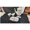 Image 1 : Old Foley Chinese Rose Coffee Pot, Creamer, Sugar Bowl, and Tray Set