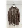Image 1 : Vintage Brown Leather Trench Coat with Belt