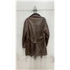 Image 2 : Vintage Brown Leather Trench Coat with Belt