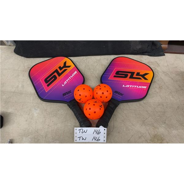 SLK by Selkirk Latitude Graphite Pickleball Paddles with Pickleballs