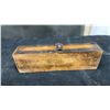 Image 3 : Antique Wooden Dome-Top Box with Metal Banding and Iron Strap Closure 7"