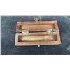 Image 4 : Antique Wooden Dome-Top Box with Metal Banding and Iron Strap Closure 7"