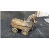 Image 3 : Wood/Brass Rajastani Horse on Wheels - Wedding Horse, Broken Axle