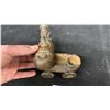 Image 4 : Wood/Brass Rajastani Horse on Wheels - Wedding Horse, Broken Axle