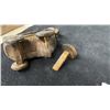 Image 5 : Wood/Brass Rajastani Horse on Wheels - Wedding Horse, Broken Axle