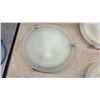 Image 2 : 10 Frosted Glass Flush Mount Ceiling Light Fixtures with Chrome Clips, Approx 11" Diameter