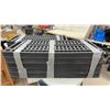 Image 4 : 2 Black Plastic Shelving Units, 5 Shelves 17 x 35" Some Damage on Shelves