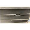 Image 7 : 2 Black Plastic Shelving Units, 5 Shelves 17 x 35" Some Damage on Shelves