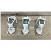 Image 1 : Three White Outdoor Wall-Mount Lantern Light Fixtures