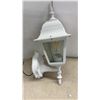Image 2 : Three White Outdoor Wall-Mount Lantern Light Fixtures