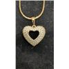 Image 5 : New 18K Gold-Plated 25mm Simulated Diamond Heart Cluster Necklace with 19" Chain