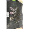 Image 1 : Collection of Vintage Costume Jewelry Necklaces and Bracelet, 5 Pieces