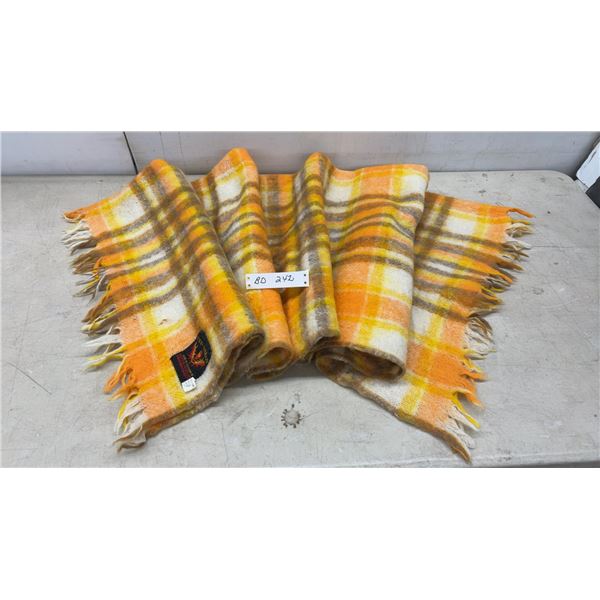 Vintage Creagaran Mohair Wool Plaid Throw Blanket, Made in Scotland