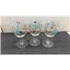 Image 4 : Mid-Century Federal Glass Amoeba Atomic Turquoise and Gold Vintage 1950's Boomerang Barware Set