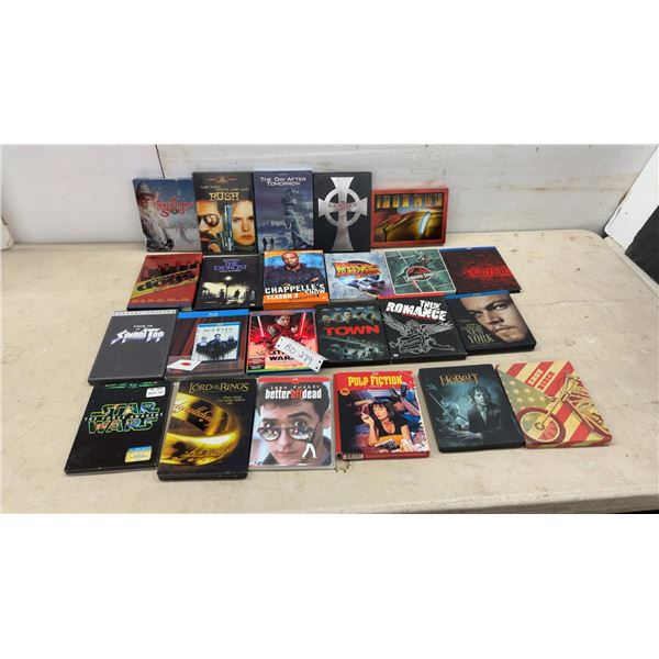 Lot of Blu-Ray and DVD Steelbooks Including Star Wars, Pulp Fiction, Matrix, and More