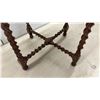 Image 3 : Antique Round Side Table with Barley Twist Legs, 22 x 21"